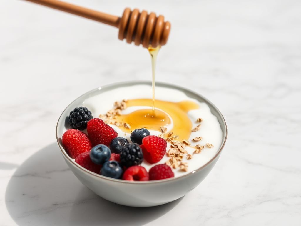 Iogurte com frutas vermelhas e aveia